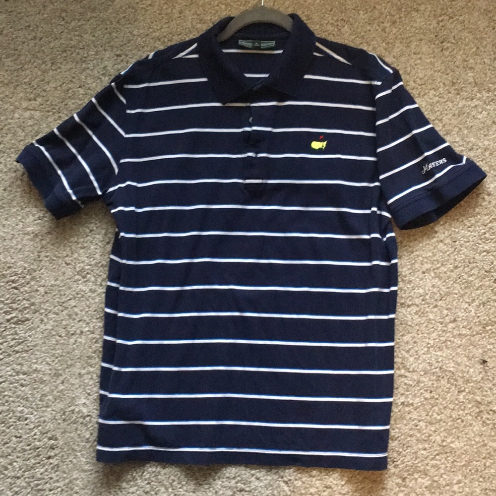 Masters Collection navy striped polo